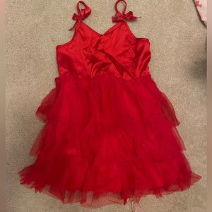 Girls Red Ruffle Dress Size 8